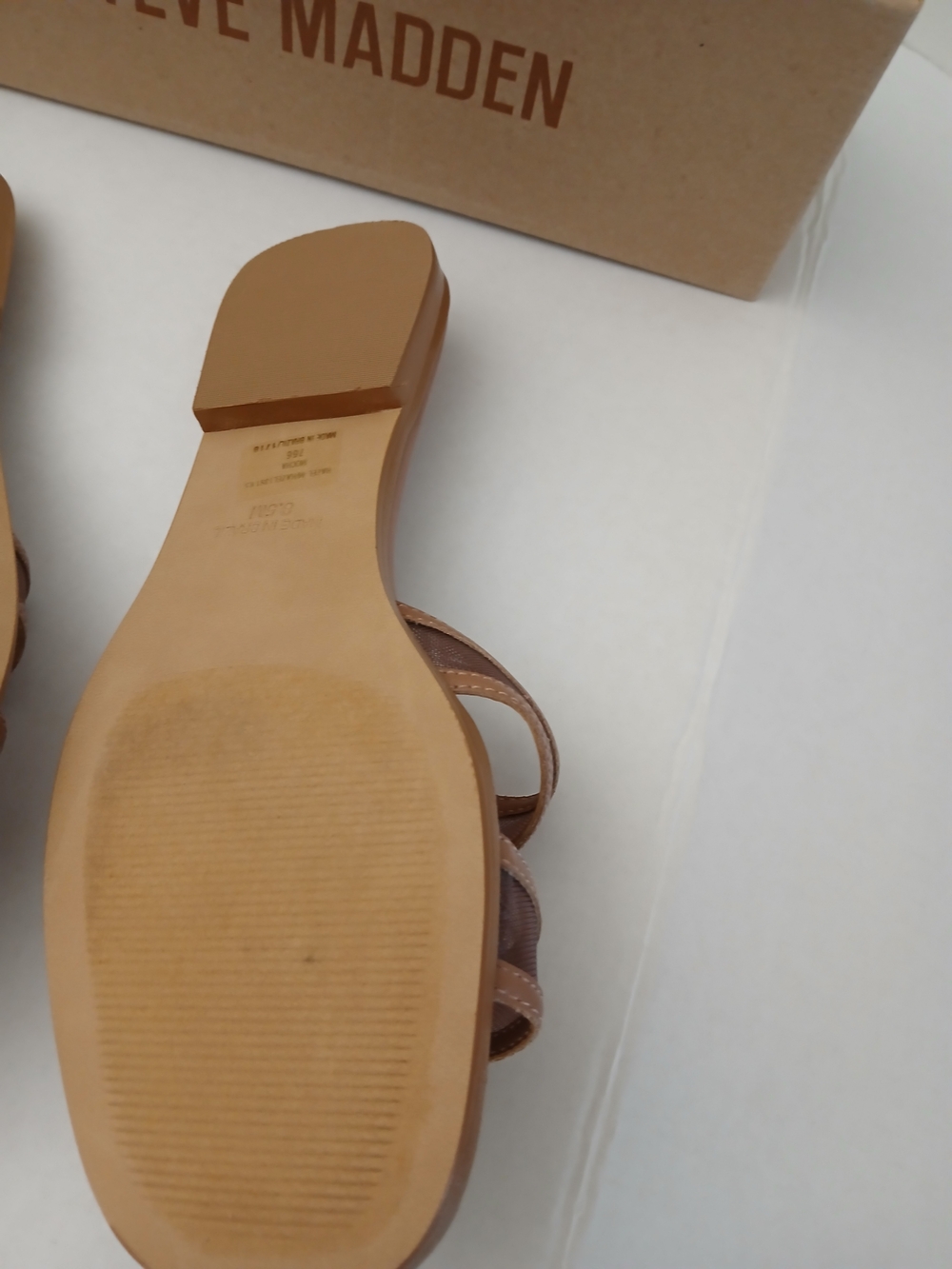 Steve Madden Nude/Tan Slide Mules with Mesh Straps New $25 - Picture 5 of 16